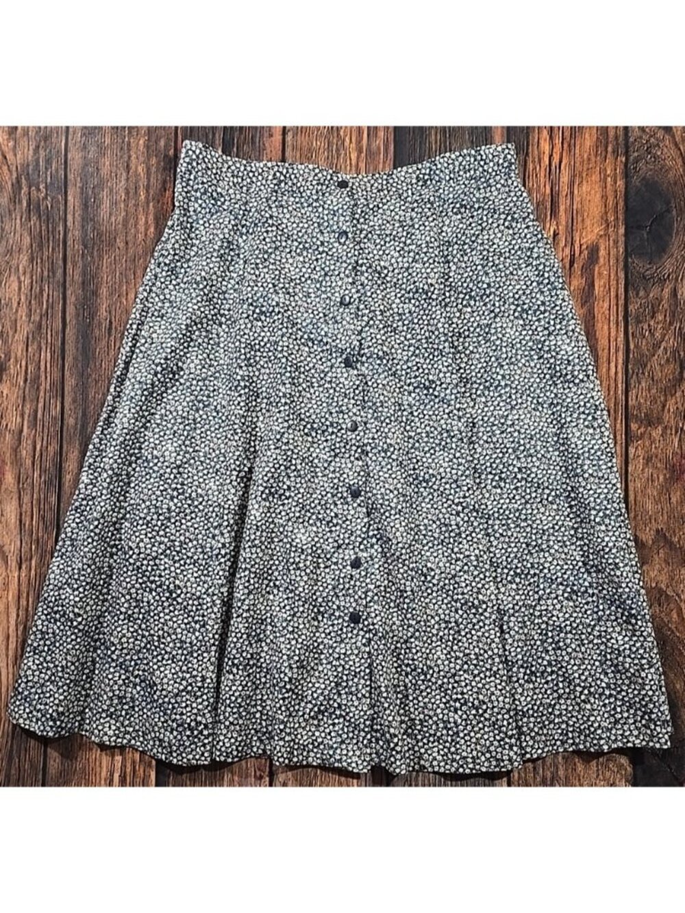 We Too Sportswear Vtg Midi Floral Skirt Rayon Elastic Waist USA Made Women's 22 - Picture 1 of 9